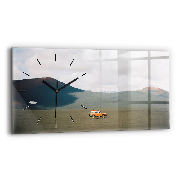 Horizontal wall clock Vehicle in the Kamchatka desert