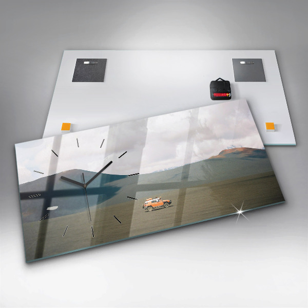 Horizontal wall clock Vehicle in the Kamchatka desert
