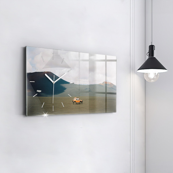 Horizontal wall clock Vehicle in the Kamchatka desert