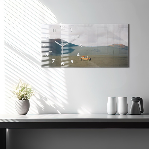 Horizontal wall clock Vehicle in the Kamchatka desert