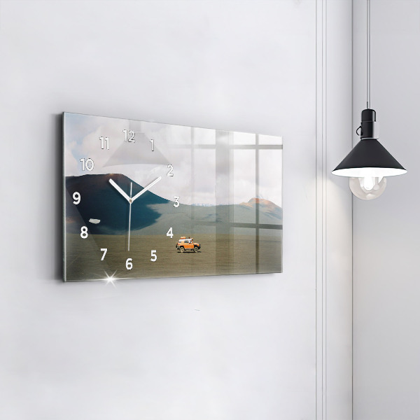 Horizontal wall clock Vehicle in the Kamchatka desert