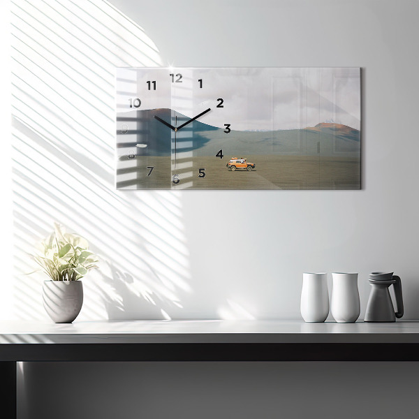 Horizontal wall clock Vehicle in the Kamchatka desert