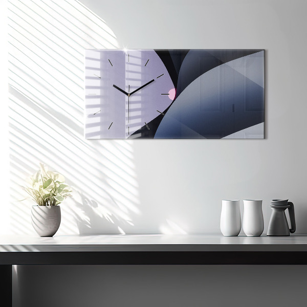 Horizontal wall clock Abstraction sun