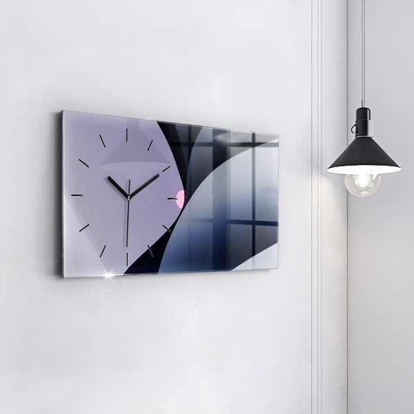 Horizontal wall clock Abstraction sun