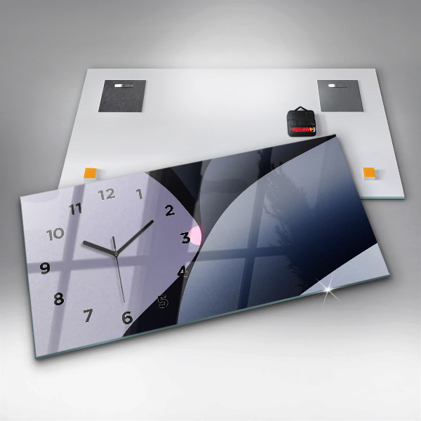 Horizontal wall clock Abstraction sun