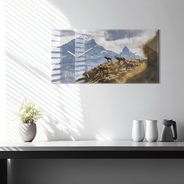 Horizontal wall clock Goat in the Aosta Valley