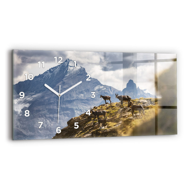 Horizontal wall clock Goat in the Aosta Valley
