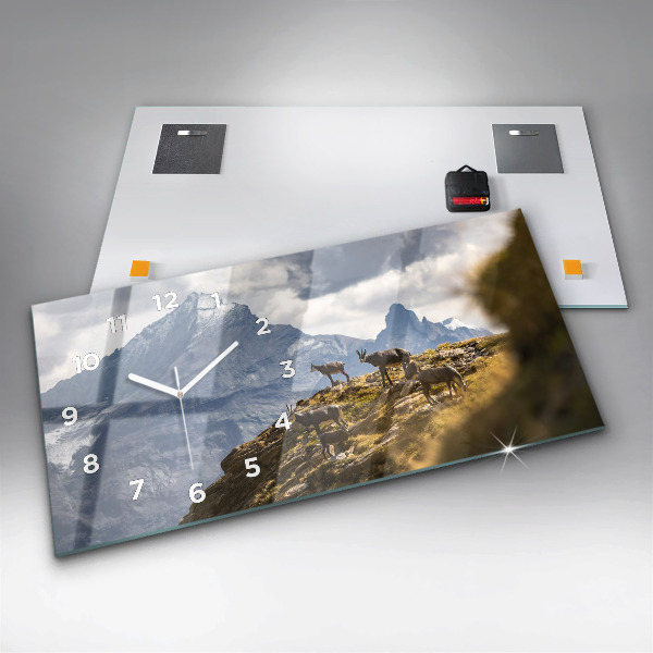 Horizontal wall clock Goat in the Aosta Valley