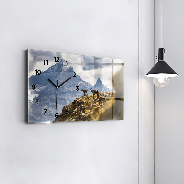 Horizontal wall clock Goat in the Aosta Valley
