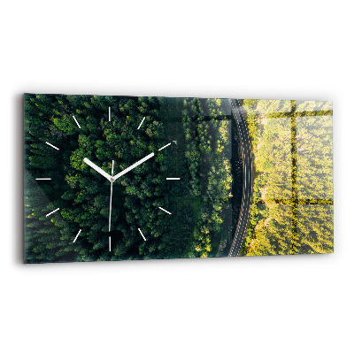 Horizontal wall clock Forest from a bird's eye view