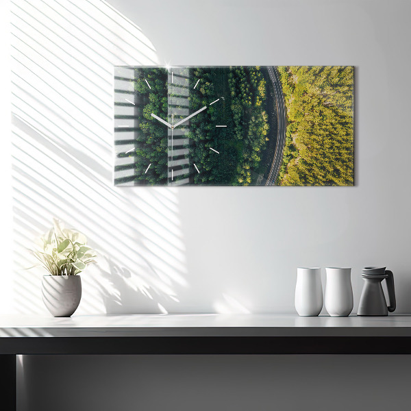 Horizontal wall clock Forest from a bird's eye view