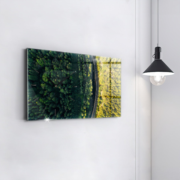 Horizontal wall clock Forest from a bird's eye view