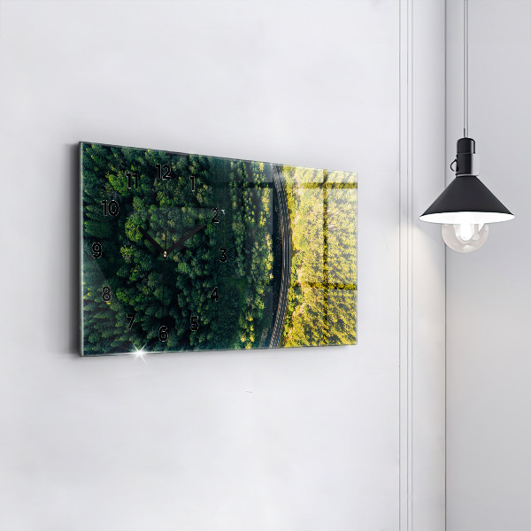 Horizontal wall clock Forest from a bird's eye view