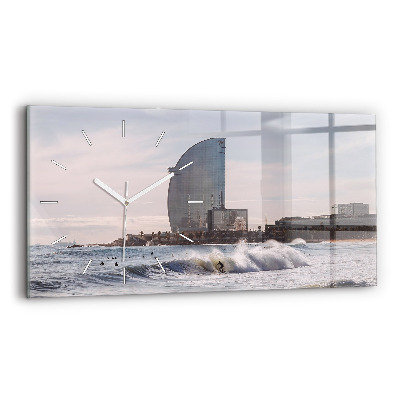 Horizontal wall clock Barcelona Surfer