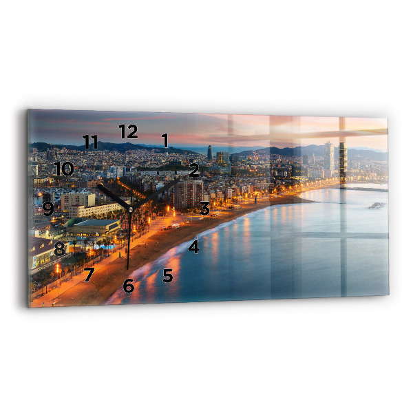 Horizontal wall clock Barcelona Beach