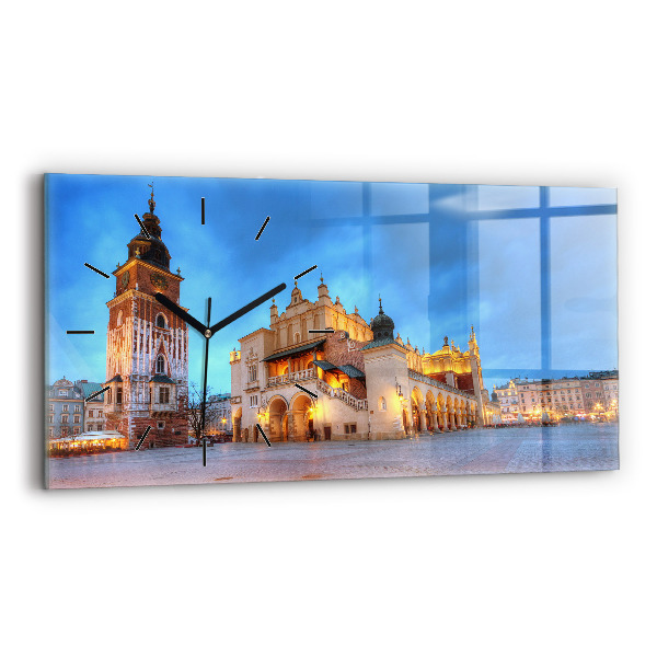 Horizontal wall clock Main Market Square in Krakow