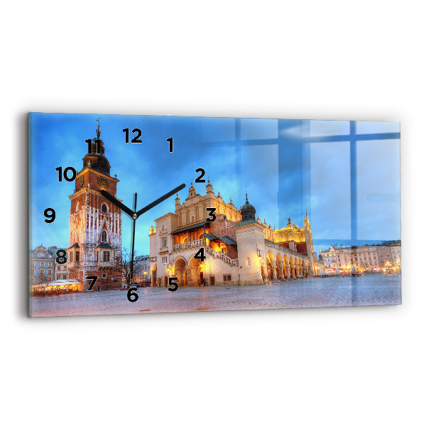 Horizontal wall clock Main Market Square in Krakow