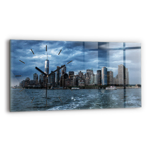 Horizontal wall clock New York City Panorama