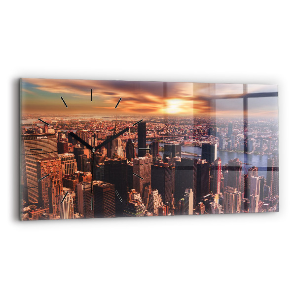 Horizontal wall clock Panorama of the city west
