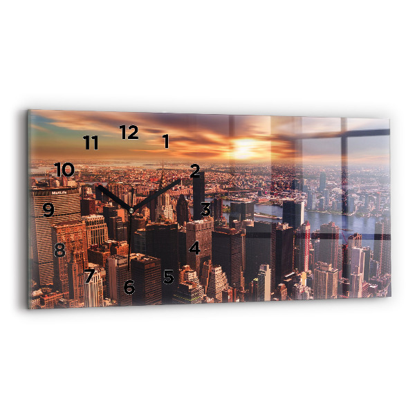 Horizontal wall clock Panorama of the city west