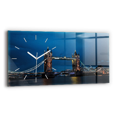 Horizontal wall clock Tower Bridge London at night