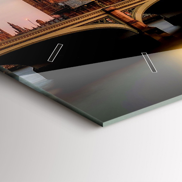 Horizontal wall clock Big Ben London panorama