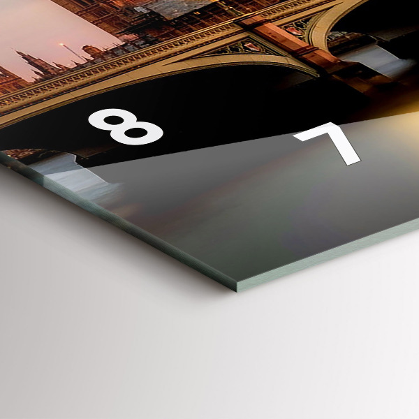 Horizontal wall clock Big Ben London panorama