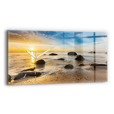 Horizontal wall clock Sunrise Baltic Sea