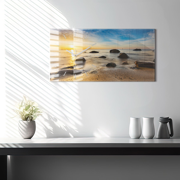 Horizontal wall clock Sunrise Baltic Sea
