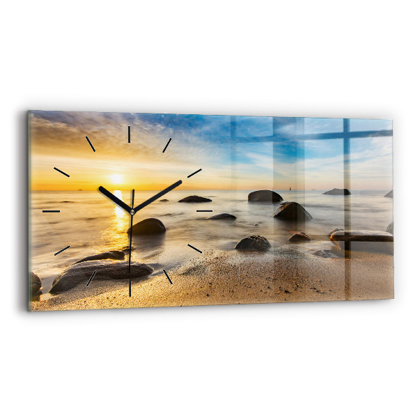 Horizontal wall clock Sunrise Baltic Sea