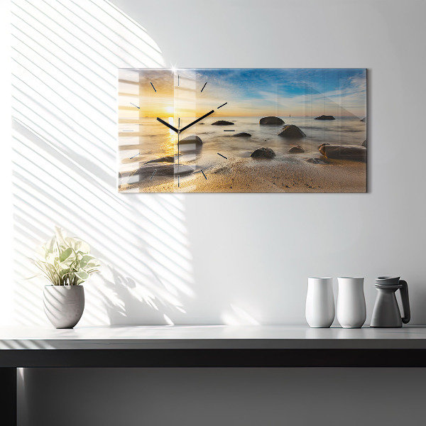 Horizontal wall clock Sunrise Baltic Sea