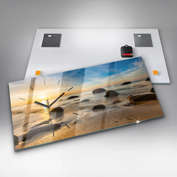 Horizontal wall clock Sunrise Baltic Sea