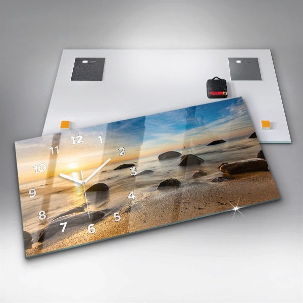 Horizontal wall clock Sunrise Baltic Sea