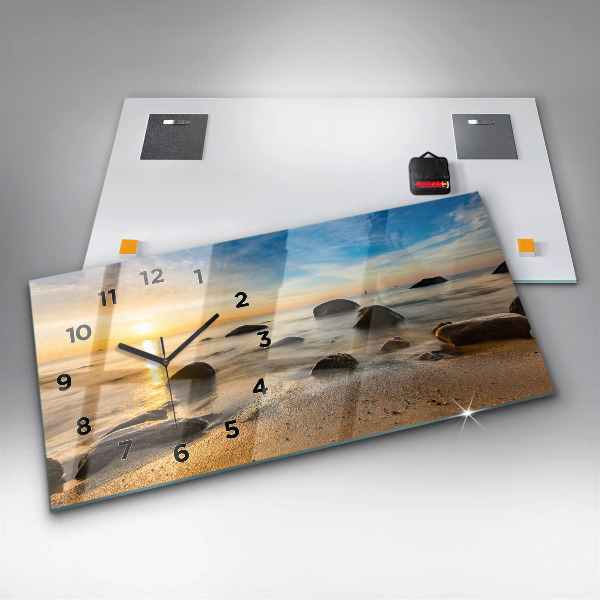 Horizontal wall clock Sunrise Baltic Sea