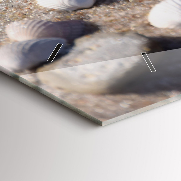 Horizontal wall clock Seashells on the beach