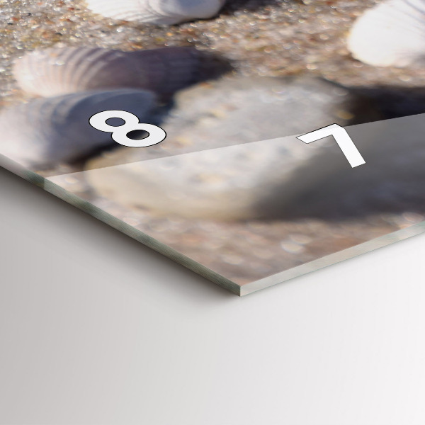 Horizontal wall clock Seashells on the beach