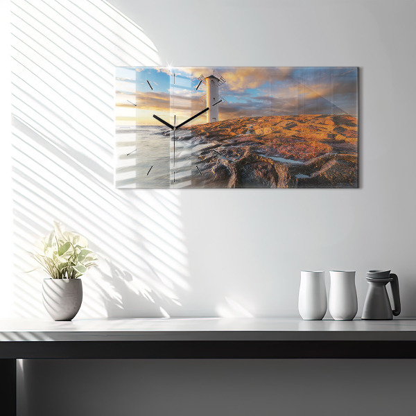 Horizontal wall clock The Lighthouse and the Baltic Sea