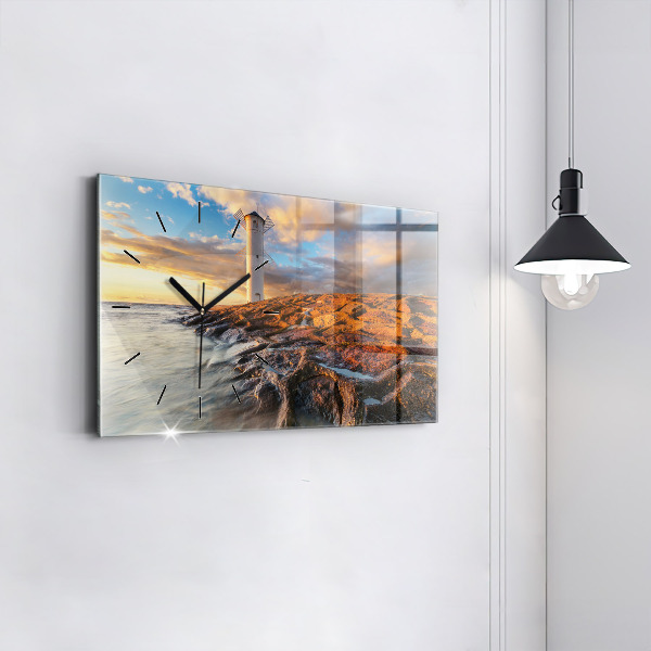 Horizontal wall clock The Lighthouse and the Baltic Sea