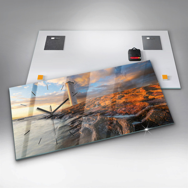 Horizontal wall clock The Lighthouse and the Baltic Sea