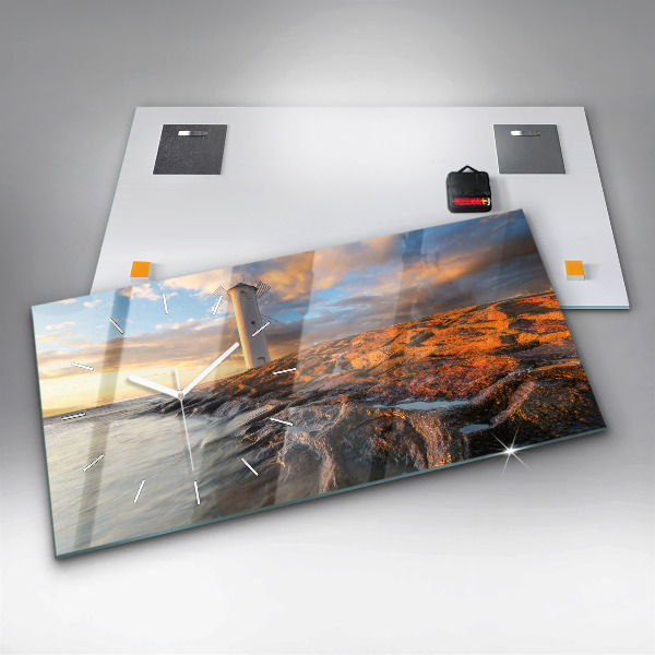 Horizontal wall clock The Lighthouse and the Baltic Sea