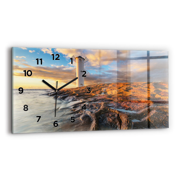 Horizontal wall clock The Lighthouse and the Baltic Sea