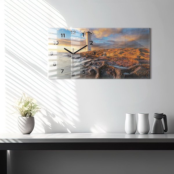 Horizontal wall clock The Lighthouse and the Baltic Sea