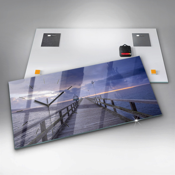 Horizontal wall clock Pier on the Baltic Sea