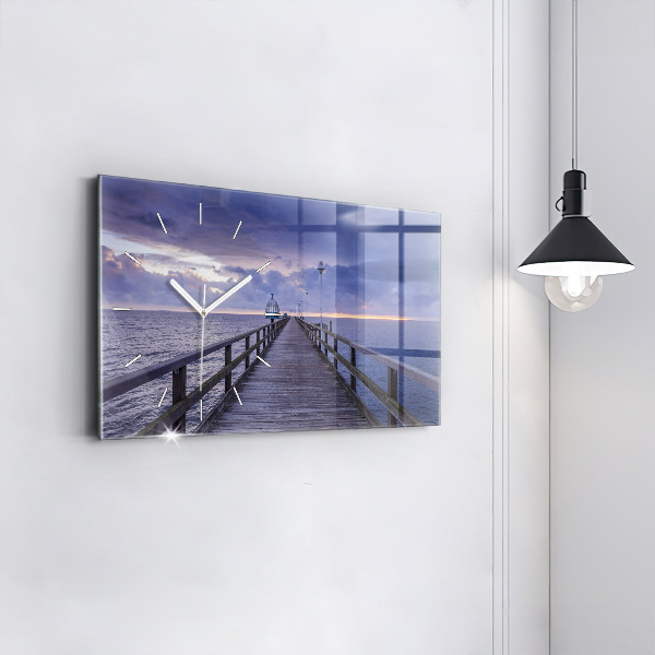 Horizontal wall clock Pier on the Baltic Sea