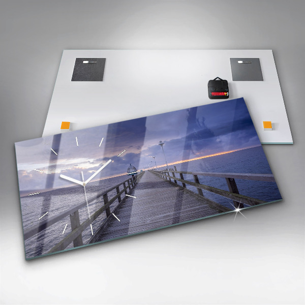 Horizontal wall clock Pier on the Baltic Sea