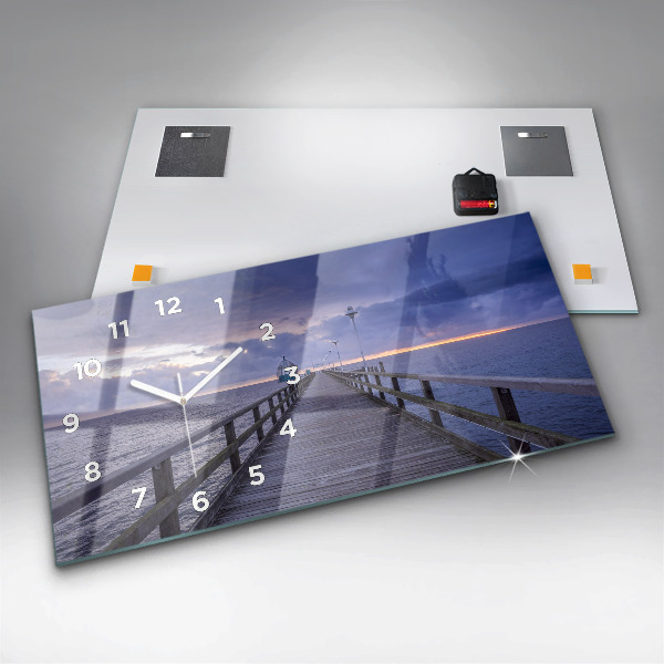 Horizontal wall clock Pier on the Baltic Sea