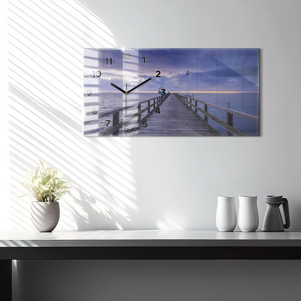 Horizontal wall clock Pier on the Baltic Sea