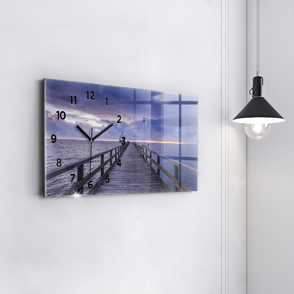 Horizontal wall clock Pier on the Baltic Sea