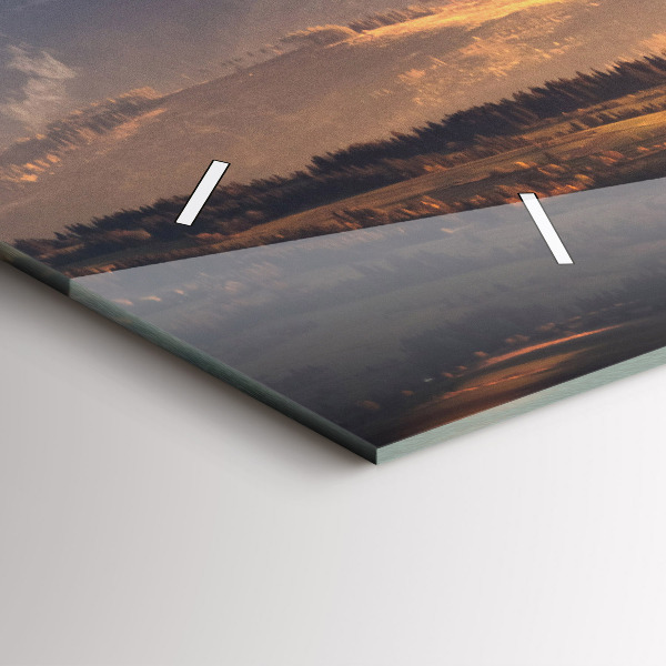 Horizontal wall clock Tatra Mountains in winter mountain panorama