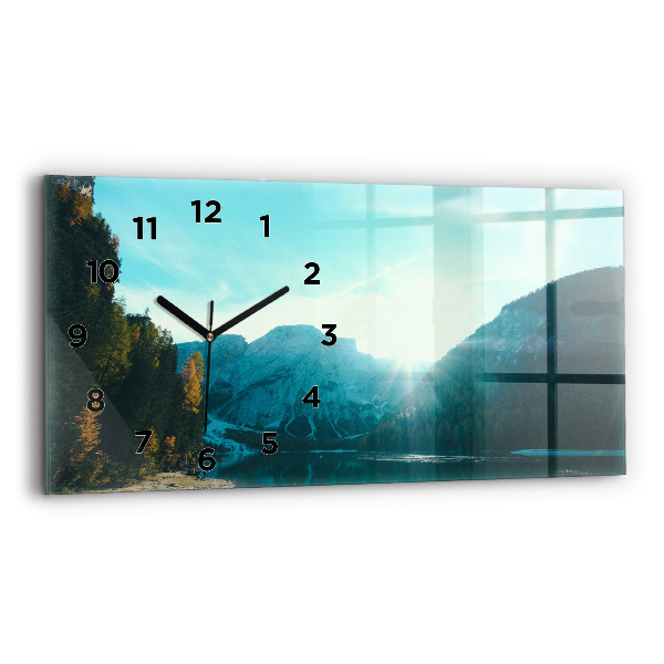 Horizontal wall clock Mountain and river in Poland